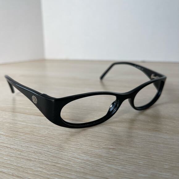 Gucci GG2512 807 Women's Eyeglasses Black Oval Wrap Frame Italy 50-16-125 - Picture 1 of 8